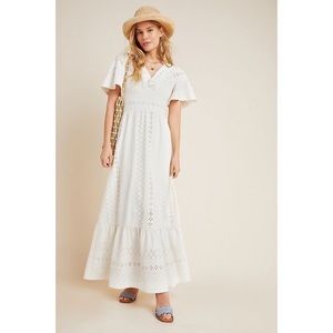 Anthropologie Maeve Rochelle Eyelet Maxi Dress